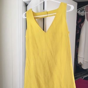 Linen yellow dress, sleeveless